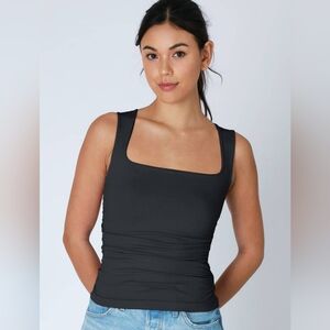 Women's Black Square Neck Top